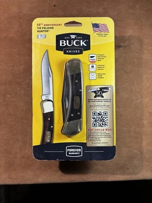 Faca caçadora dobrável 50º aniversário Buck 110 na embalagem original - Imagem 1 de 2