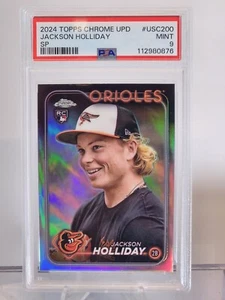 2024 Topps Chrome Update Jackson Holliday variazione immagine SP RC #USC200 PSA 9 - Foto 1 di 2