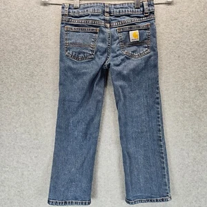 Carhartt Boys Denim Jeans Size 6 Stretch (22x19) Straight Leg Adjustable Waist - Picture 1 of 14