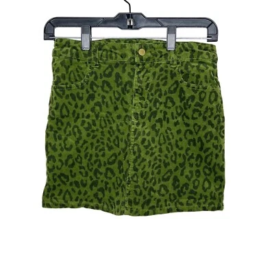 Hartstrings Skirt Girls 14 Kids Corduroy Skort Green Leopard Print Casual Fall - Image 1 of 4