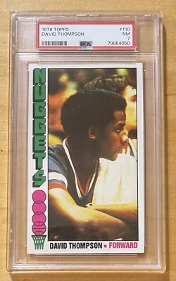 David Thompson novato 1976-77 Topps #110 PSA 7 casi nuevo Denver Nuggets Salón de la fama  Foto 1 de 2