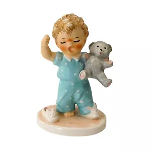 Goebel Hummel Sleepyhead Figurine 1957 Boy With Teddy Bear West Germany BYJ11 - Picture 1 of 9