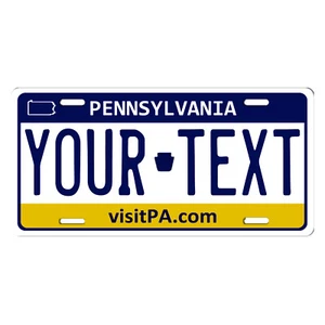 Pennsylvania NEW YOUR TEXT Personalized Custom Aluminum FLAT License Plate Tag - Picture 1 of 3
