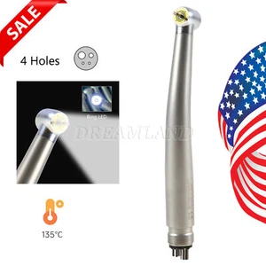 Anillo LED Dental LED Fibra Óptica E-generador Alta Velocidad Rápida Pieza de Mano 4 Agujeros - Imagen 1 de 18
