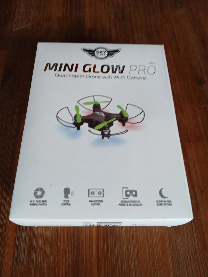 Sky Rider Mini Glow Pro Quadcopter Drone with Wi-fi Camera DRW417B - Image 1 of 4