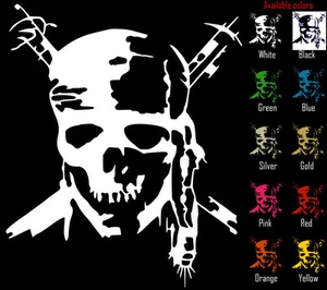 Pirates of the Caribbean Vinyl Decal Sticker Car Window Johnny Depp Skull Design - Picture 1 of 14