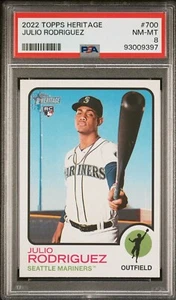 Topps Heritage High Number #700 2022 Julio Rodríguez (RC) PSA 8 - Marineros - Imagen 1 de 2