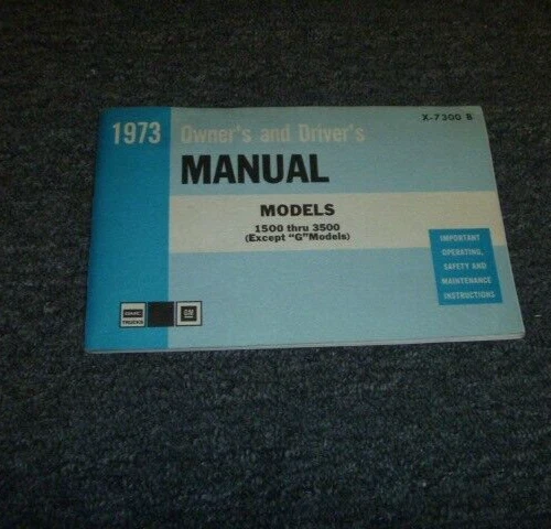 GMC C/K K1500 K2500 K3500 1973 camioneta pickup manual del operador guía del usuario xz Foto 1 de 1