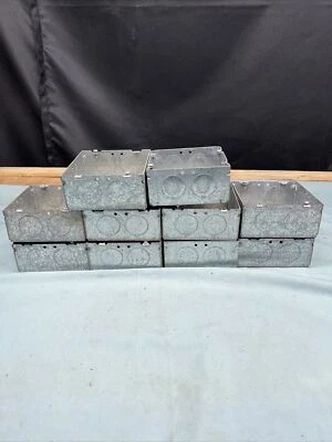 Lot Of 10 Hubbell-Raco 2 1/8” deep, 1” side knockouts, 4 11/16”square box. C2