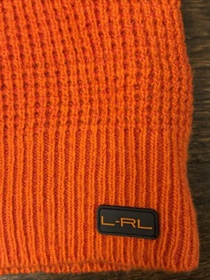 Polo Lauren Ralph Lauren Clásico Invierno Estilo Esquí Sombrero Gorra Naranja Mezcla de Lana Foto 1 de 4