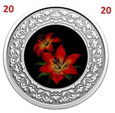 🇨🇦 Canada Floral Emblem $3 Silver Coloured Coin Western Lily Saskatchewan 2020
