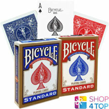 2 DECKS BICYCLE RIDER BACK STANDARD INDEX GOLD PLAYING CARDS 1 RED 1 BLUE NEW