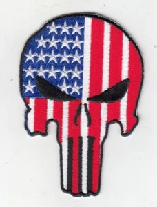 50 Pcs USA flag in Punisher Embroidered Patches 3.5"x2.5" iron-on - Picture 1 of 1