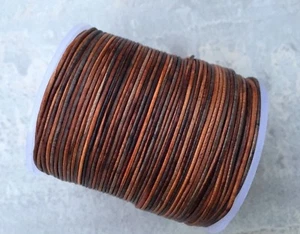 1mm 1.5mm Brown Three Tone Round Leather Cord Vintage Tan Jewelry Leather 80 - Picture 1 of 2