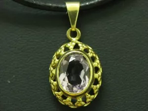 8kt 333 Oro Amarillo Colgante Con 1,30ct Amatista Guarnición / 1,1g - Imagen 1 de 6