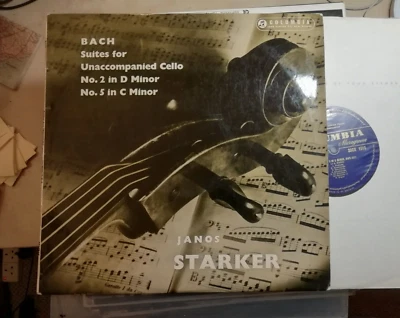 33CX 1515 Janos Starker Bach Suites Unaccompanied Cello 2 & 5 Columbia B/G ED1 - Image 1 of 4