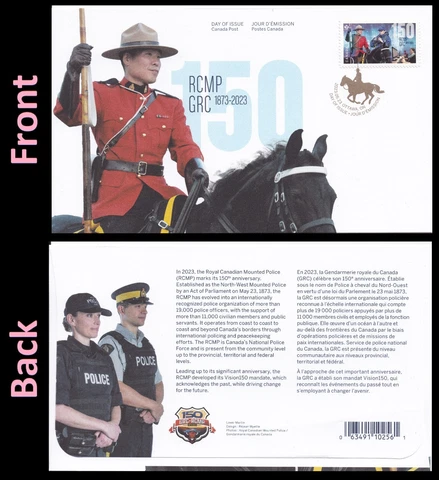 Canada 3382 Royal Canadian Mounted Police RCMP FDC 2023 Cover