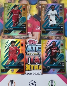 Limited Edition Blue LE BL Match Attax EXTRA 2022/23 Camavinga Sane Leao Darwin - Picture 1 of 10
