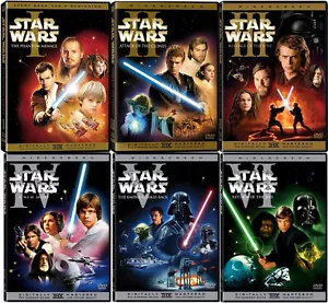 ✅ Star Wars DVD Prequel Trilogy & Original Trilogy 1-6 Widescreen Movies 9 Discs - Picture 1 of 1