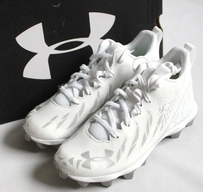 Under Armour Boys 2.5Y UA Spotlight Franchise RM Jr Football Cleat White 3022776 - Image 1 of 4