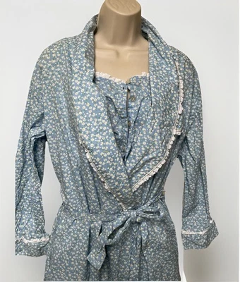 Lanz Of Salzburg Nightgown And Robe Cotton Prairie Cottage Core Daisies - Image 1 of 4