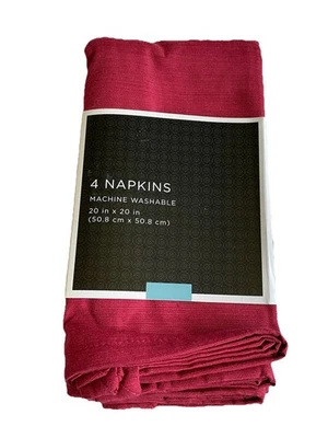 NEW Set of 4 Target Home Red Cloth Napkins 20 x 20” Textured Cotton Polyester - Image 1 of 4