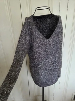 Suéter Brillante Casa Blanca Mercado Negro Lentejuelas Medianas Fiesta Festivo Foto 1 de 4