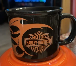 2004 Harley-Davidson Motorcycles Kaffeetasse Becher schwarz orange Flammen schön - Bild 1 von 8