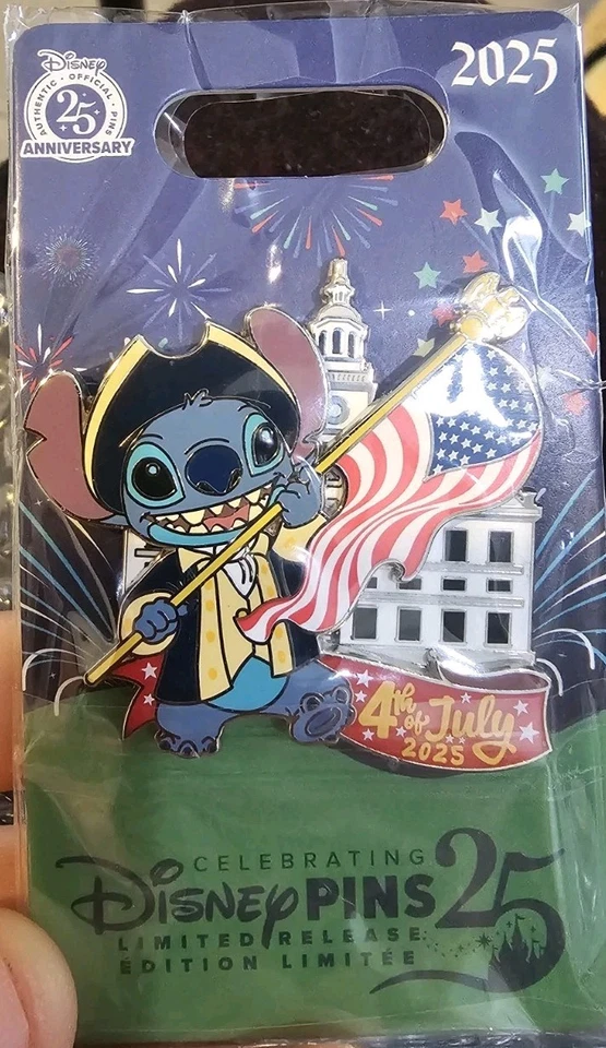 Prendedor Stitch Parques Disney 4 de Julio Edición Limitada Foto 1 de 1