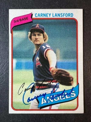 1980 Topps Carney Lansford #337 signed autograph - Image 1 of 2