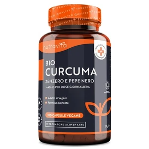 Nutravita Curcuma Bio con Piperina e Zenzero 1440 mg 180 Capsule Vegane (3 Mesi) - Foto 1 di 24