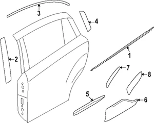NEW OEM 2024-25 SUBURU CROSSTREK Weatherstrip Door Left, Rear, Outer 62280FN010 - Picture 1 of 4