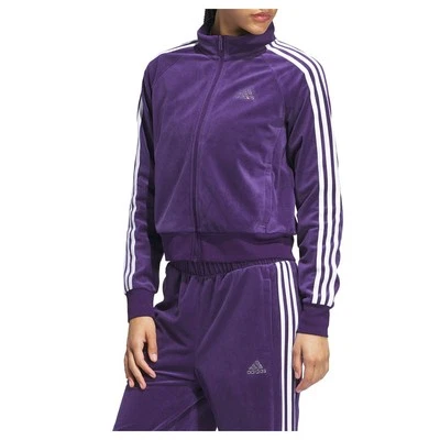 Adidas Originals Women's Size XS Y2K Glam Velour Track Suit Jacket Pants Purple - Image 1 of 4