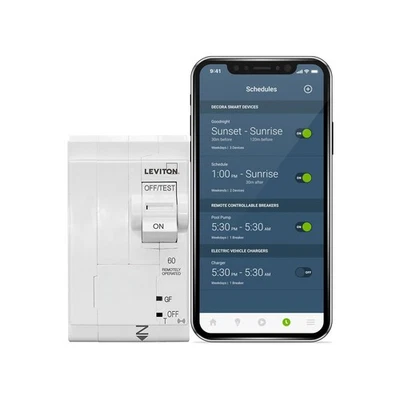 Disyuntor inteligente Leviton LB260-GST 2ª generación con control remoto, GFCI, Foto 1 de 2