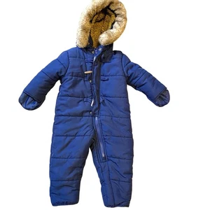 Tuta da neve OshKosh B'gosh unisex bambino 6/9M bunting invernale outdoor riscaldamento blu - Foto 1 di 8