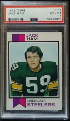 Jack Ham 1973 Topps RC PSA 6 Rookie Card Centered Beauty #115 - Image 1 of 2