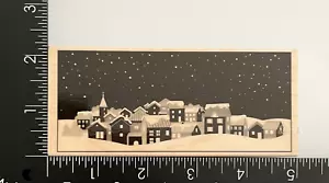 Estampilla de goma montada en madera Hero Arts Winter Town K5537 Christmas Village - Imagen 1 de 4