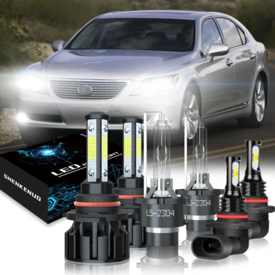 For Lexus LS600h 2008-2012 LED HID Headlight High&Low Beam + Fog Light Bulbs Kit - Image 1 of 4