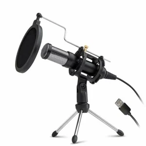 USB Condenser Mic Kit Microphone Gaming Recording PC Mac Laptop Tablet Plug Play - Picture 1 of 3