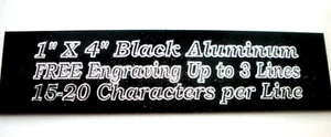 Custom Engraved Plate Black Silver1"x4" Custom Name Plate, Tool Box etc Gift - Bild 1 von 1
