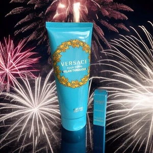 Versace Dylan Turquoise Pour Femme Set - Rollerball + 100ml Perfumed Body Gel - Picture 1 of 17