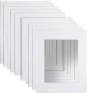 3 PACK White Picture Mats 8x10 for 4x6 Artwork BULK DISCOUNT! FREE SHIPPING - Picture 1 of 4