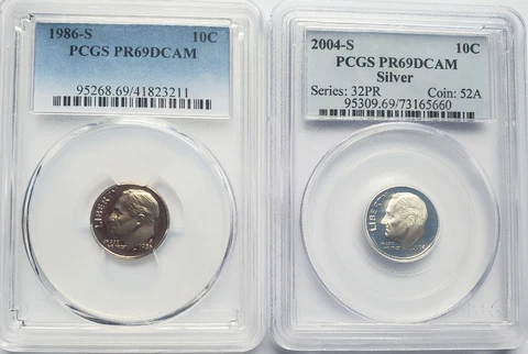 2 PCGS Dimes Cover