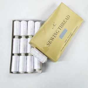 Perial Co White Polyester Sewing Thread Pack of 12 for Sewing - Picture 1 of 3
