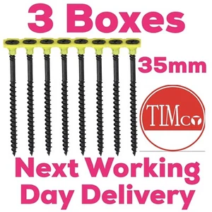 3 x TIMco 35mm Collated Drywall Screws Coarse Black (Total 3000) - Picture 1 of 3