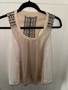 Women’s MISS ME Sleeveless Tank Top With Embroidery and Lattice Sides - Small - Picture 1 of 3