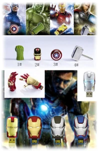 USB Sticks 8-16-64 GB Iron Man o.Hand, Thor Hammer,Hulk,Capt.A.,War Machine u.a. - Bild 1 von 60