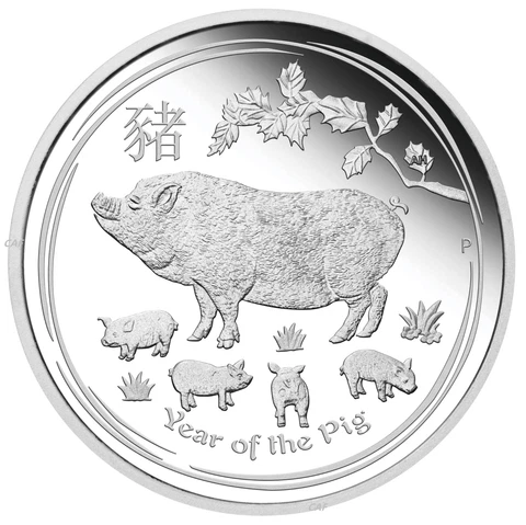 2019 Australia PROOF Lunar Year of the Pig 1/2 oz SIlver 50c half dollar Coin Cover