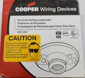 Cooper Porcelain Ceiling Lampholder Socket 660W-250V 604. Qty. of 6 - Picture 1 of 13