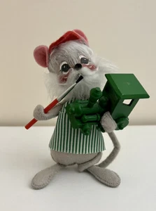 Annalee Mouse Doll Christmas Toy Making Painting Train 1991 Christmas Holidays - Picture 1 of 9